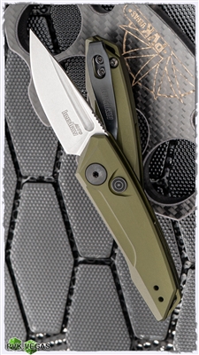 Kershaw Launch 9 Auto, Olive Green Aluminum, Stonewashed CPM-154