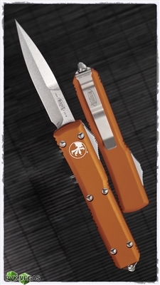 Microtech Ultratech Bayonet 120-10OR Stonewash Blade Orange Handle