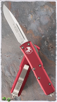 Microtech UTX-85 D/A OTF Automatic Knife S/E Satin Finish Red Chasis