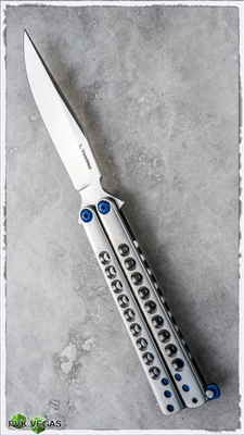 Les Voorhies Custom Model 2 Balisong Titanium Blue Hardware