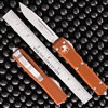 Microtech Ultratech 121-10OR Single Edge Stonewash Blade, Orange Handle