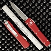 Microtech Ultratech 121-10RD Single Edge Stonewash Blade, Red Handle