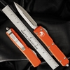 Microtech Ultratech 122-4OR Double Edge Satin Blade, Orange Handle