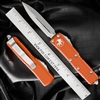 Microtech UTX-85 232-10OR Double Edge Stonewash Blade, Orange Handle