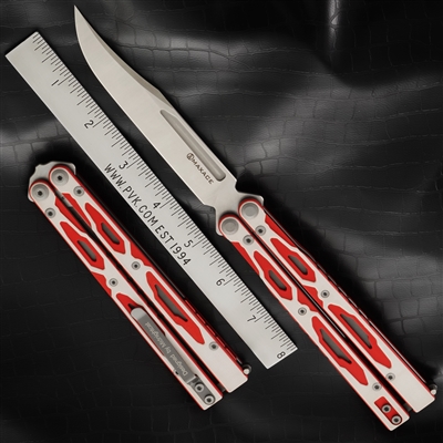 Maxace Unicorn Red/White G10 Bowie Style Blade