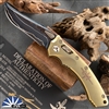 Marfione Custom Amphibian Persian Terraform Pattern Broken Anvil Damascus Blade Sovereign Gold Titanium Handle TT Bronze HW