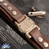 Marfione Custom Apis Belt, Distressed Brown-Water Buffalo Leather, Bronze Titanium W/Bronzed Hardware