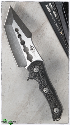 Marfione Custom Apex Fixed Blade Two Tone Satin Bronzed Apocalyptic Tanto Blade Carbon Fiber Handles