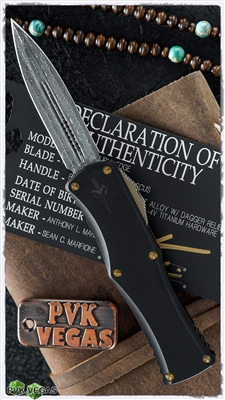 Marfione Custom HERA D/E Reptilian Pattern Damascus Black Anodized W/ Dagger Relief Bronze Satin Finish Hardware