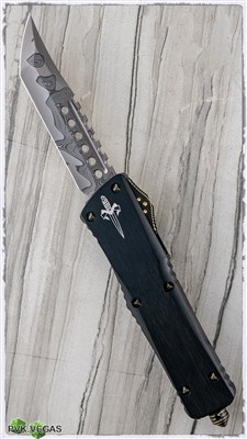 Marfione Custom Combat Hell Hound XHP Damascus Blade w/ Copper Ringed Hardware SN#004