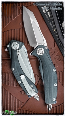 Marfione Custom Matrix Full Size G10 Handle Stonewash Blade