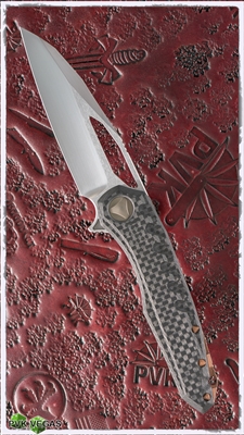 Marfione Custom Sigil - Carbon Fiber Handle - Copper Hardware - Satin Blade