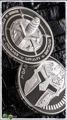 Marfione Dagger & Spartan .925 Sterling Proof Challenge Coin