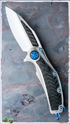 Marfione Custom Super Matrix Titanium Carbon Fiber w/ Blue TI Hardware