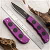 Maniago Hidden Scale Release Auto Black Blade Purple Handle