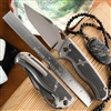 Matt Diskin Revolution Scale Release Dual Action Mirror Polish Tanto - Black Titanium Frame W/Carbon Fiber