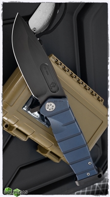 Medford USMC Folder Black PVD Blade Blue Handle