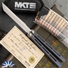 Medford Viceroy Tanto Tumbled Blade, Flamed Blue Handles, Silver HW