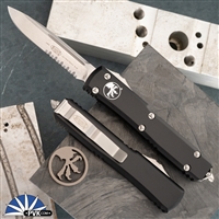 Microtech Ultratech S/E 121-11 Stonewash Serrated Black Handle