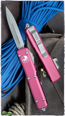 Microtech Ultratech 122-10APPK Apocalyptic Blade Pink Handle