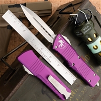 Microtech Combat Troodon D/E 142-10VI Stonewash Blade Violet Handle