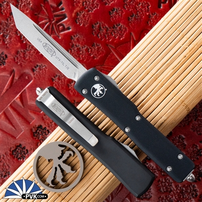 Microtech UTX-70 T/E 149-10 Stonewash Blade Black Handle