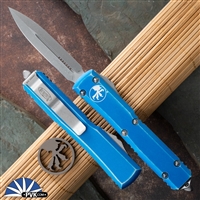 Microtech Ultratech D/E 122-10DBL AP Blade Distressed Blue