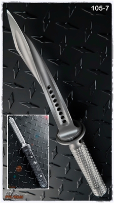 Microtech Jagdkommando Fixed Blade Beadblast Silver w/ Black Scabbard