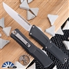 Microtech Combat Troodon Gen 3 1143-10 Single Edge Stonewash Blade, Black Handle