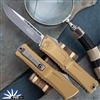 Microtech Combat Troodon Gen 3 1143-10AP Single Edge Apocalyptic Blade, Tan Handle