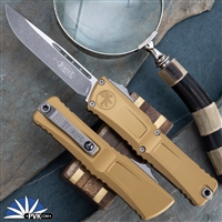 Microtech Combat Troodon Gen 3 1143-10AP Single Edge Apocalyptic Blade, Tan Handle