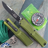 Microtech Combat Troodon Gen 3 1143-1OD Single Edge Black Blade, OD Green Handle