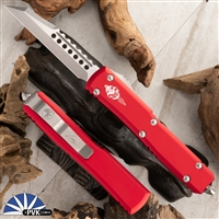Microtech Ultratech Warhound Signature Series Stonewash 119W-10RDS Red Chassis