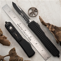 Microtech Ultratech S/E 121-2TFRGTBKS Partial Serrated, Black Frag G10 Top Signature Series