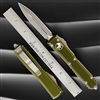 Microtech Ultratech 122-10DOD Double Edge Apocalyptic Blade, Distressed OD Green Handle