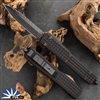 Microtech Ultratech - Delta 122-3UT-DSH Double Edge DLC Full Serrated Blade, Black Frag Handle Shadow Signature Series
