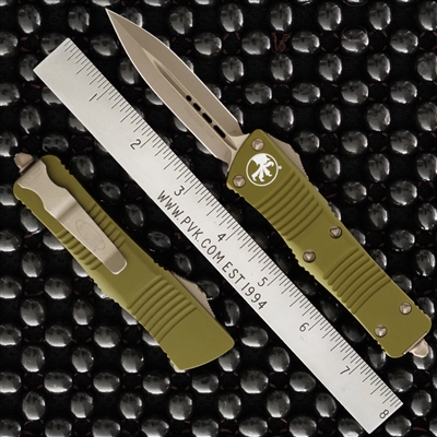 Microtech Troodon D/E 138-13AP Bronze AP Blade Black Handle