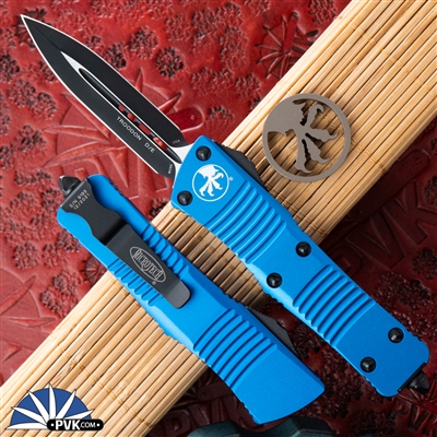 Microtech Troodon D/E 138-1BL Black Blade Blue Handle