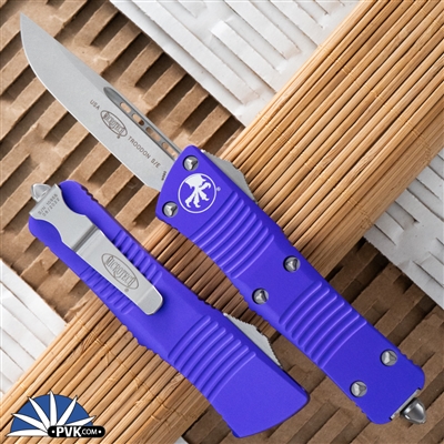 Microtech Troodon S/E 139-10PU Stonewash Blade Purple Handle