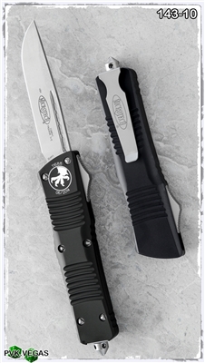Microtech Combat Troodon D/A OTF S/E 143-10 Stonewash Blade Black Handle