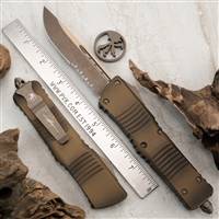 Microtech Combat Troodon S/E 143-14APABS Apocalyptic Bronze Partial Serrated Antique Bronze Handle