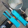 Microtech Hera II Mini 1701M-1TQ Bayonet Black Blade, Turquoise Handle