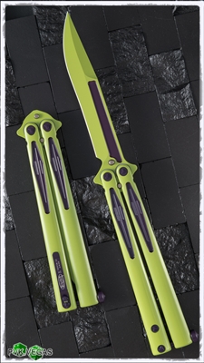 Microtech Tachyon III Balisong Knife  Green Black (HULK)