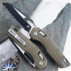 Microtech Standard Issue MSI 210T-3PMOD Ram-Lok Polymer OD Green,  Black Full Serrated Blade