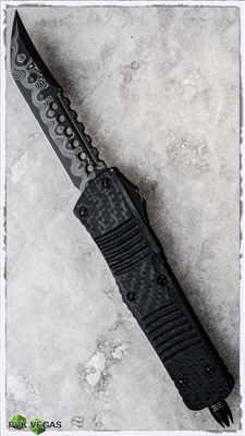 Microtech Custom Combat Troodon Hell Hound Damascus Blade