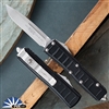 Microtech UTX-85 II 231II-10S Single Edge Stonewash Blade, Black Handle Step Side Signature Series