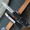 Microtech UTX-85 II 232II-10S Double Edge Stonewash Blade, Black Handle Stepside Signature Series
