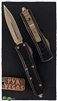 Microtech UTX-85 II 232II-13S Double Edge Bronze Blade, Black Handle Stepside Signature Series