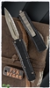 Microtech UTX-85 II 232II-15APS Double Edge Apocalyptic Bronze Full Serrated Blade, Black Handle Stepside Signature Series