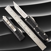 Microtech UTX-85 II 233II-10S Tanto Stonewash Blade, Black Handle Stepside Signature Series